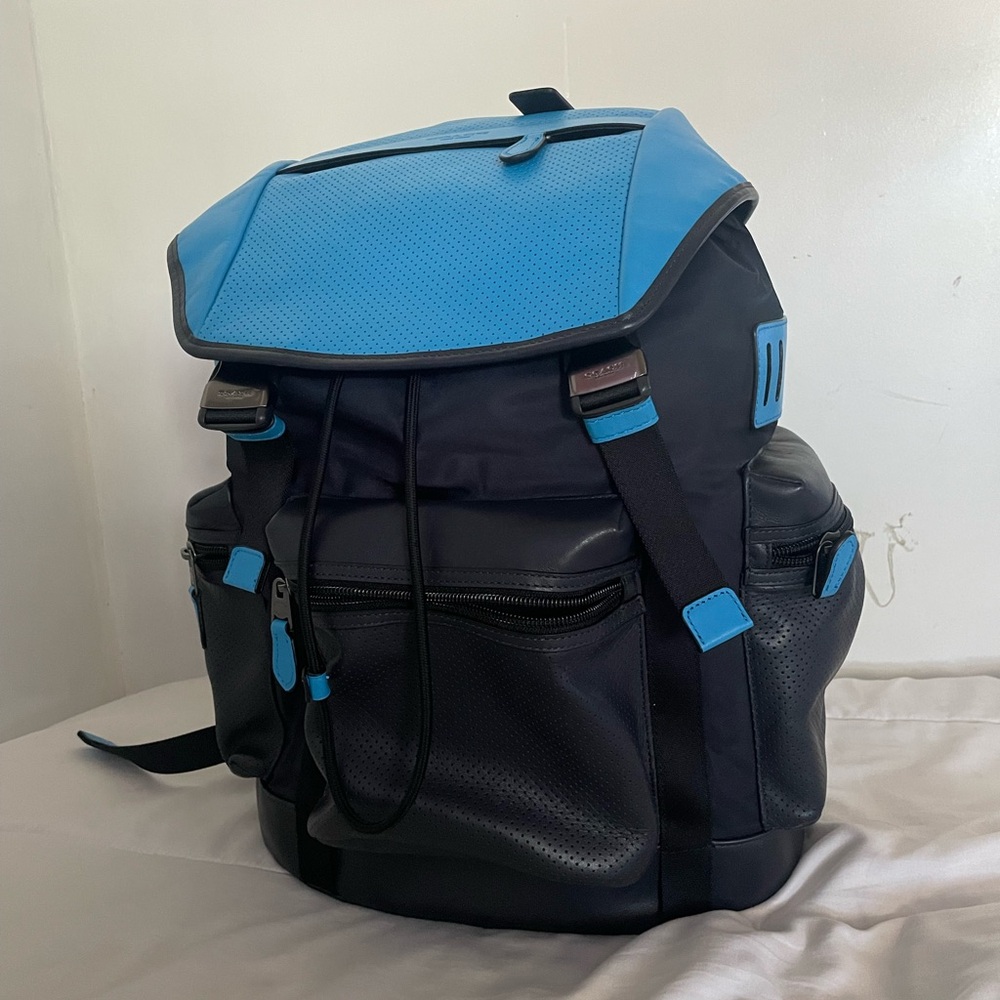 Coach Stylish Blue and Black Men's Backpack